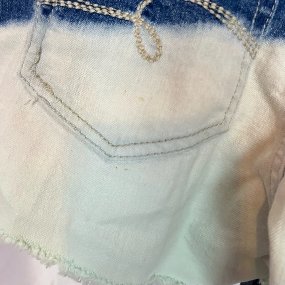 Justice Blue White Ombre Jean Shorts Play Condition, size 12 Slim